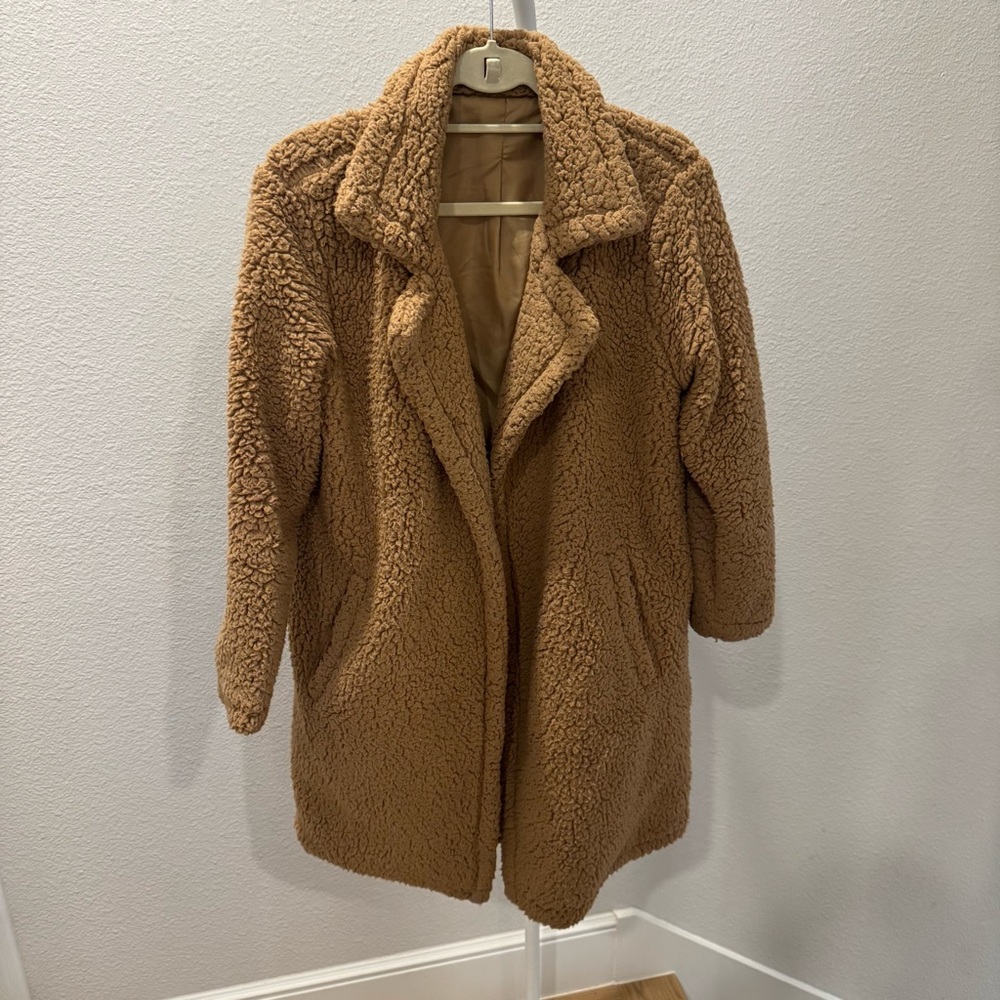 Cozy Tan Sherpa Coat